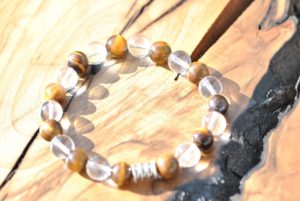 Armband Tigerauge & Bergkristall