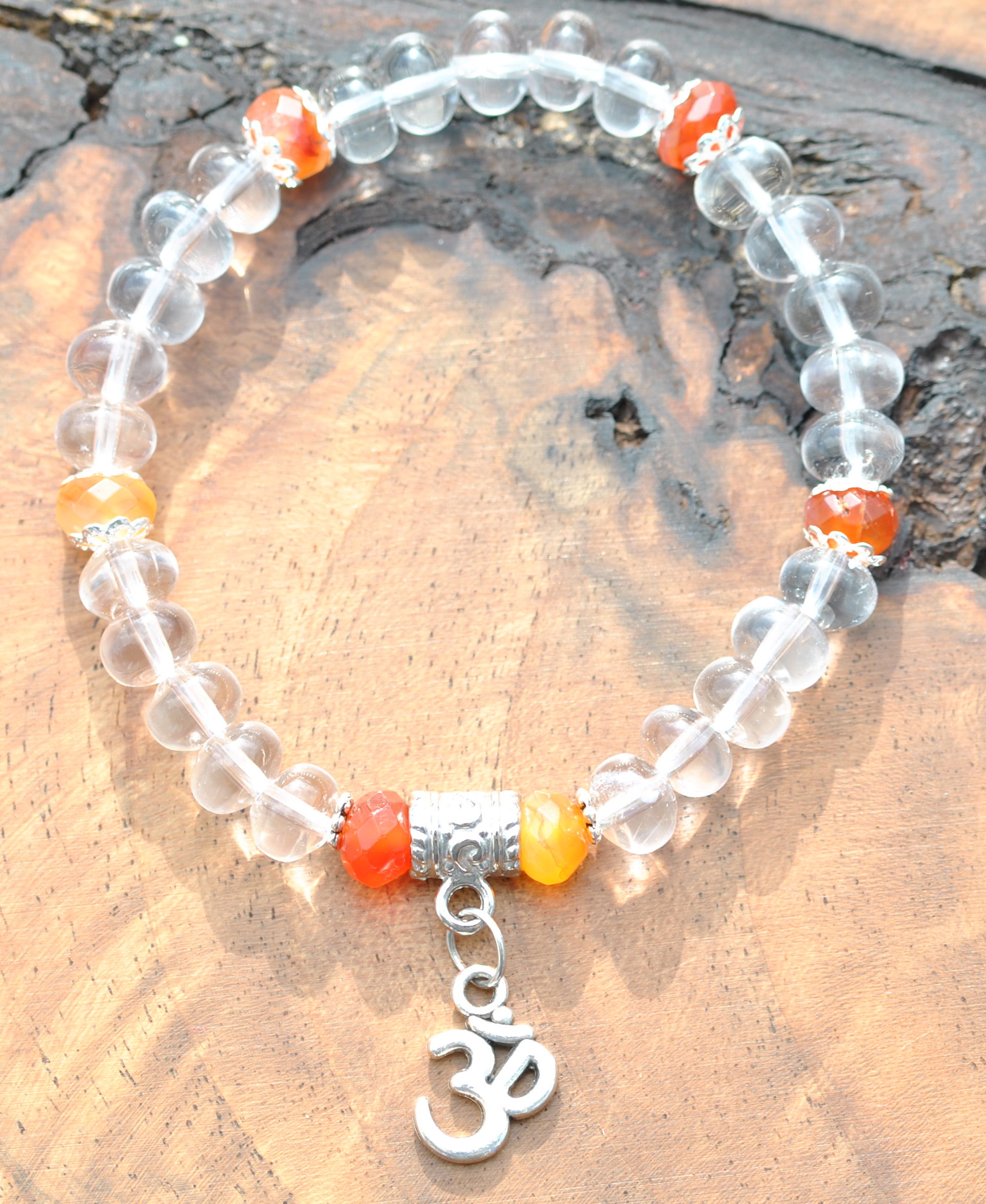 Armkette Karneol & Bergkristall, Namaste