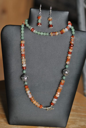 Halskette, Karneol & Aventurin