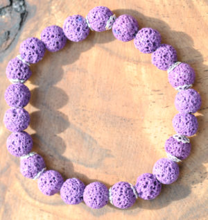 Armkette Lavastein, lila, Blümchen