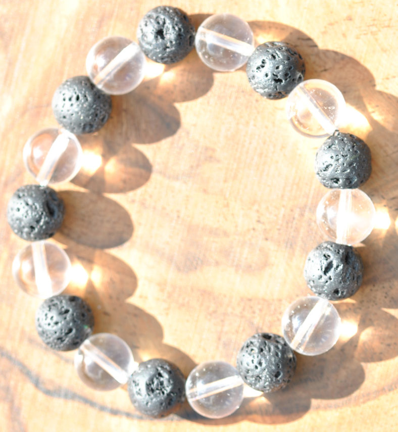 Armkette Lavastein & Bergkristall