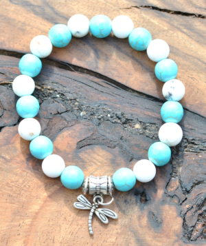 Armkette Magnesit & & Magnesit blau, 8mm mit Libelle