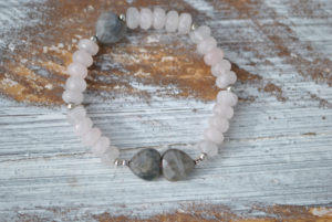 Armkette Labradorit Herzen & Rosenquarz