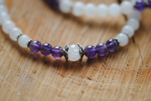 Amethyst mit Rosenquarz Halskette – Bild 2