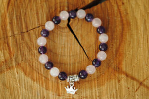 Amethyst dunkel mit Rosenquarz, Prinzess