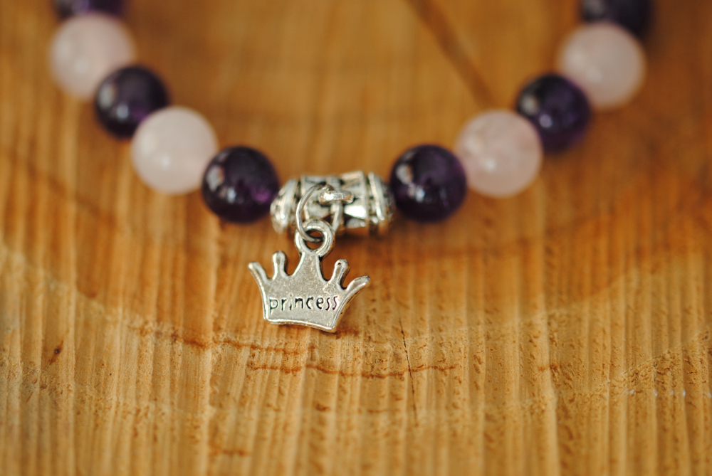 Amethyst dunkel mit Rosenquarz, Prinzess – Bild 2