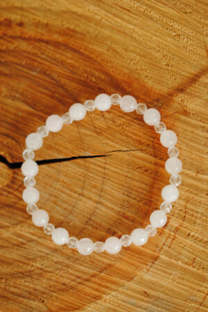 Rosenquarz mit Bergkristall